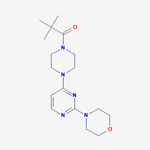 molecular formula C17H27N5O2 B5570289 4-{4-[4-(2,2-dimethylpropanoyl)-1-piperazinyl]-2-pyrimidinyl}morpholine 