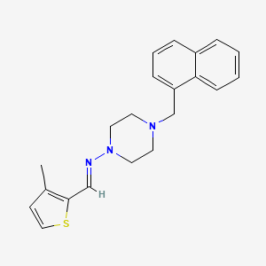 molecular formula C21H23N3S B5570299 N-[(3-methyl-2-thienyl)methylene]-4-(1-naphthylmethyl)-1-piperazinamine 