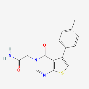 molecular formula C15H13N3O2S B5570307 2-[5-(4-甲基苯基)-4-氧代噻吩并[2,3-d]嘧啶-3(4H)-基]乙酰胺 