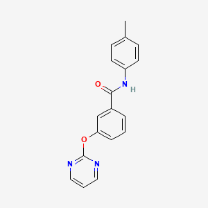molecular formula C18H15N3O2 B5570312 N-(4-methylphenyl)-3-(2-pyrimidinyloxy)benzamide 