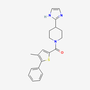molecular formula C20H21N3OS B5570323 4-(1H-imidazol-2-yl)-1-[(4-methyl-5-phenyl-2-thienyl)carbonyl]piperidine 