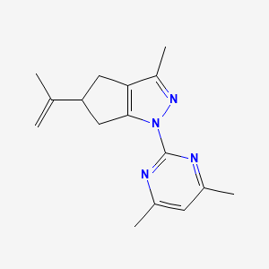 molecular formula C16H20N4 B5570343 1-(4,6-二甲基-2-嘧啶基)-5-异丙烯基-3-甲基-1,4,5,6-四氢环戊[c]吡唑 