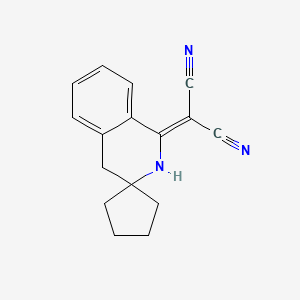 molecular formula C16H15N3 B5570349 2'H-螺[环戊烷-1,3'-异喹啉]-1'(4'H)-亚甲基丙二腈 