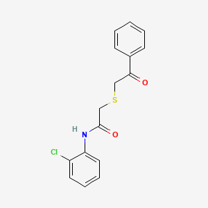 molecular formula C16H14ClNO2S B5570356 N-(2-氯苯基)-2-[(2-氧代-2-苯乙基)硫]乙酰胺 