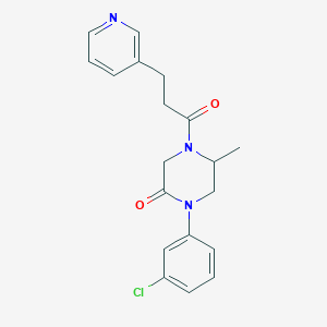 1-(3-chlorophenyl)-5-methyl-4-[3-(3-pyridinyl)propanoyl]-2-piperazinone