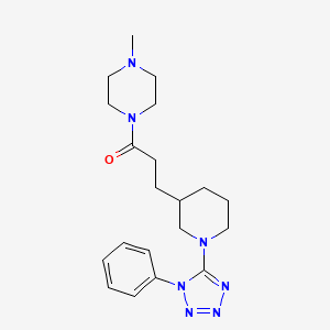 molecular formula C20H29N7O B5570369 1-甲基-4-{3-[1-(1-苯基-1H-四唑-5-基)哌啶-3-基]丙酰}哌嗪 