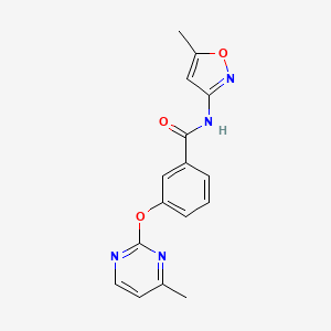 molecular formula C16H14N4O3 B5570406 N-(5-methyl-3-isoxazolyl)-3-[(4-methyl-2-pyrimidinyl)oxy]benzamide 