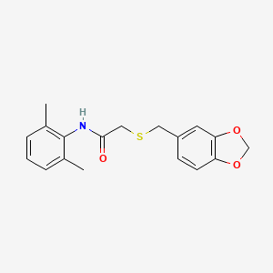 molecular formula C18H19NO3S B5570411 2-[(1,3-benzodioxol-5-ylmethyl)thio]-N-(2,6-dimethylphenyl)acetamide 