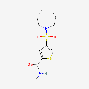 molecular formula C12H18N2O3S2 B5570438 4-(1-azepanylsulfonyl)-N-methyl-2-thiophenecarboxamide 