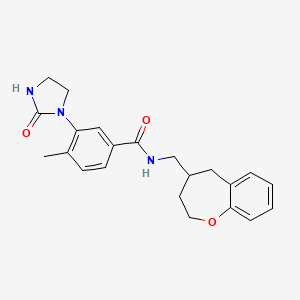 molecular formula C22H25N3O3 B5570445 4-methyl-3-(2-oxoimidazolidin-1-yl)-N-(2,3,4,5-tetrahydro-1-benzoxepin-4-ylmethyl)benzamide 