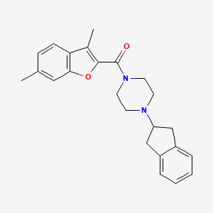 molecular formula C24H26N2O2 B5570455 1-(2,3-二氢-1H-茚-2-基)-4-[(3,6-二甲基-1-苯并呋喃-2-基)羰基]哌嗪 