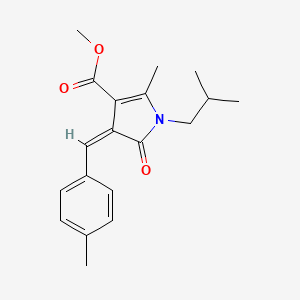 molecular formula C19H23NO3 B5570470 methyl 1-isobutyl-2-methyl-4-(4-methylbenzylidene)-5-oxo-4,5-dihydro-1H-pyrrole-3-carboxylate 