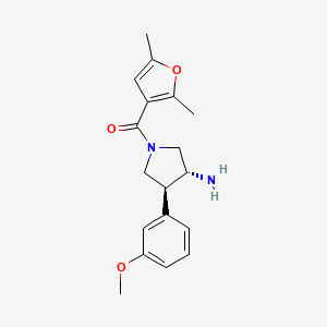 molecular formula C18H22N2O3 B5570476 (3R*,4S*)-1-(2,5-二甲基-3-呋喃酰基)-4-(3-甲氧基苯基)吡咯烷-3-胺 
