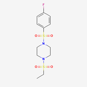 molecular formula C12H17FN2O4S2 B5570484 1-(乙磺酰基)-4-[(4-氟苯基)磺酰基]哌嗪 