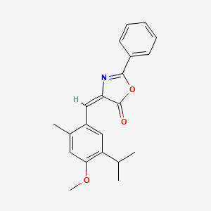 molecular formula C21H21NO3 B5570498 4-(5-异丙基-4-甲氧基-2-甲基苄叉亚甲基)-2-苯基-1,3-恶唑-5(4H)-酮 