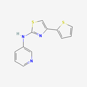 molecular formula C12H9N3S2 B5570512 N-[4-(2-噻吩基)-1,3-噻唑-2-基]-3-吡啶胺 