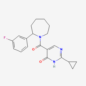 molecular formula C20H22FN3O2 B5570521 2-环丙基-5-{[2-(3-氟苯基)氮杂环戊烷-1-基]羰基}嘧啶-4-醇 