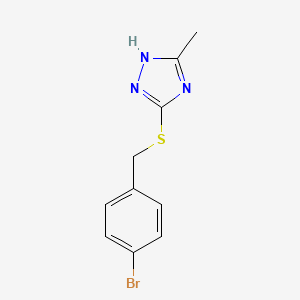 molecular formula C10H10BrN3S B5570525 5-[(4-bromobenzyl)thio]-3-methyl-1H-1,2,4-triazole 