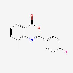 molecular formula C15H10FNO2 B5570550 2-(4-fluorophenyl)-8-methyl-4H-3,1-benzoxazin-4-one 