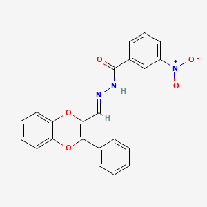 molecular formula C22H15N3O5 B5570554 3-nitro-N'-[(3-phenyl-1,4-benzodioxin-2-yl)methylene]benzohydrazide 