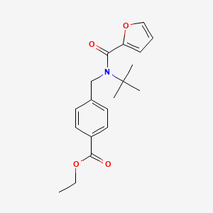 molecular formula C19H23NO4 B5570571 ethyl 4-{[tert-butyl(2-furoyl)amino]methyl}benzoate 