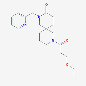 molecular formula C20H29N3O3 B5570573 8-(3-ethoxypropanoyl)-2-(2-pyridinylmethyl)-2,8-diazaspiro[5.5]undecan-3-one 
