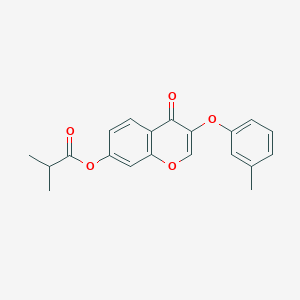 molecular formula C20H18O5 B5570591 3-(3-甲基苯氧基)-4-氧代-4H-色烯-7-基 2-甲基丙酸酯 