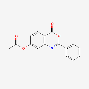 molecular formula C16H11NO4 B5570622 4-oxo-2-phenyl-4H-3,1-benzoxazin-7-yl acetate 