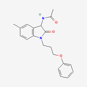 molecular formula C20H22N2O3 B5570649 N-[5-methyl-2-oxo-1-(3-phenoxypropyl)-2,3-dihydro-1H-indol-3-yl]acetamide 