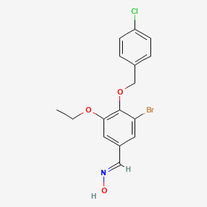 molecular formula C16H15BrClNO3 B5570669 3-溴-4-[(4-氯苄基)氧基]-5-乙氧基苯甲醛肟 