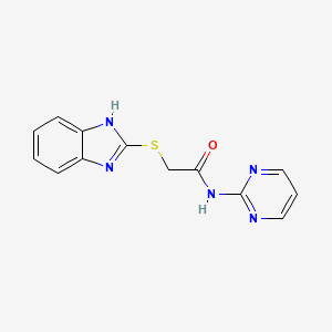 molecular formula C13H11N5OS B5570675 2-(1H-benzimidazol-2-ylthio)-N-2-pyrimidinylacetamide 
