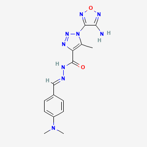 molecular formula C15H17N9O2 B5570682 1-(4-amino-1,2,5-oxadiazol-3-yl)-N'-[4-(dimethylamino)benzylidene]-5-methyl-1H-1,2,3-triazole-4-carbohydrazide 