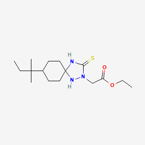 molecular formula C16H29N3O2S B5570732 ethyl [8-(1,1-dimethylpropyl)-3-thioxo-1,2,4-triazaspiro[4.5]dec-2-yl]acetate 