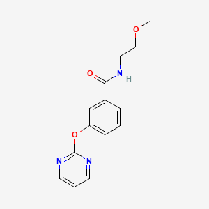 molecular formula C14H15N3O3 B5570740 N-(2-methoxyethyl)-3-(2-pyrimidinyloxy)benzamide 