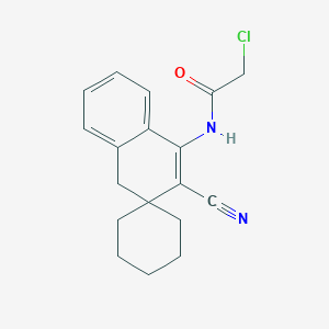 molecular formula C18H19ClN2O B5570741 2-chloro-N-(3'-cyano-1'H-spiro[cyclohexane-1,2'-naphthalen]-4'-yl)acetamide 