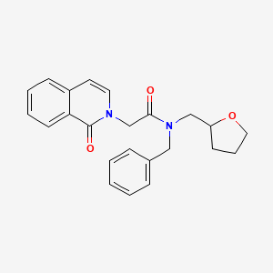 molecular formula C23H24N2O3 B5570748 N-benzyl-2-(1-oxoisoquinolin-2(1H)-yl)-N-(tetrahydrofuran-2-ylmethyl)acetamide 
