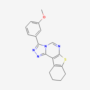molecular formula C18H16N4OS B5570774 3-(3-methoxyphenyl)-8,9,10,11-tetrahydro[1]benzothieno[3,2-e][1,2,4]triazolo[4,3-c]pyrimidine 