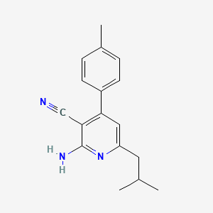 molecular formula C17H19N3 B5570780 2-氨基-6-异丁基-4-(4-甲基苯基)烟腈 