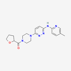 molecular formula C19H24N6O2 B5570806 N-(5-methyl-2-pyridinyl)-6-[4-(tetrahydro-2-furanylcarbonyl)-1-piperazinyl]-3-pyridazinamine 