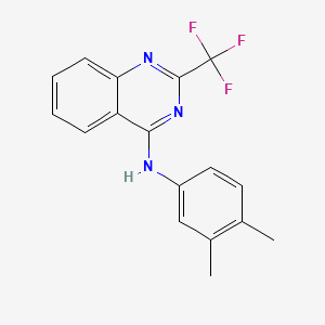 molecular formula C17H14F3N3 B5570814 N-(3,4-dimethylphenyl)-2-(trifluoromethyl)-4-quinazolinamine 