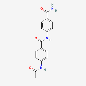 molecular formula C16H15N3O3 B5570822 4-(乙酰氨基)-N-[4-(氨基羰基)苯基]苯甲酰胺 