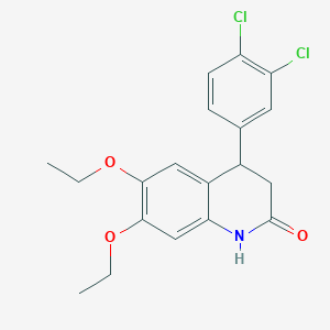 molecular formula C19H19Cl2NO3 B5570830 4-(3,4-dichlorophenyl)-6,7-diethoxy-3,4-dihydro-2(1H)-quinolinone 