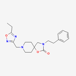 molecular formula C20H26N4O3 B5570852 8-[(5-ethyl-1,2,4-oxadiazol-3-yl)methyl]-3-(2-phenylethyl)-1-oxa-3,8-diazaspiro[4.5]decan-2-one 