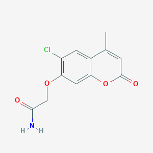 molecular formula C12H10ClNO4 B5570871 2-[(6-chloro-4-methyl-2-oxo-2H-chromen-7-yl)oxy]acetamide 