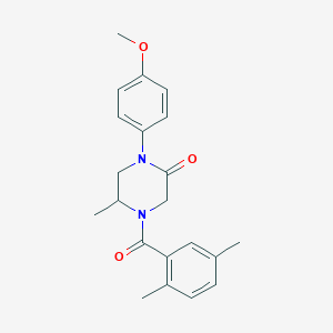 molecular formula C21H24N2O3 B5570872 4-(2,5-二甲基苯甲酰)-1-(4-甲氧基苯基)-5-甲基-2-哌嗪酮 