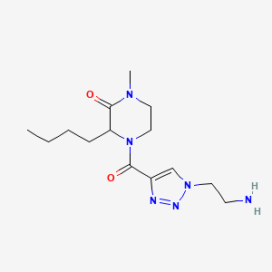 molecular formula C14H24N6O2 B5570880 4-{[1-(2-aminoethyl)-1H-1,2,3-triazol-4-yl]carbonyl}-3-butyl-1-methylpiperazin-2-one 