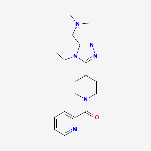 molecular formula C18H26N6O B5570923 ({4-ethyl-5-[1-(pyridin-2-ylcarbonyl)piperidin-4-yl]-4H-1,2,4-triazol-3-yl}methyl)dimethylamine 