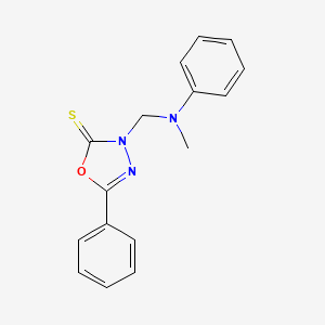 3-{[methyl(phenyl)amino]methyl}-5-phenyl-1,3,4-oxadiazole-2(3H)-thione