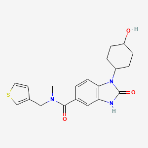 molecular formula C20H23N3O3S B5570963 1-(trans-4-hydroxycyclohexyl)-N-methyl-2-oxo-N-(3-thienylmethyl)-2,3-dihydro-1H-benzimidazole-5-carboxamide 