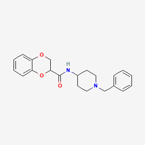 molecular formula C21H24N2O3 B5570979 N-(1-benzyl-4-piperidinyl)-2,3-dihydro-1,4-benzodioxine-2-carboxamide 
